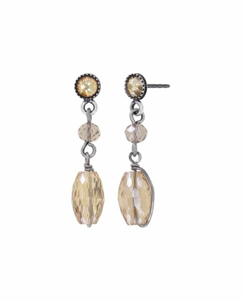 Konplott - Daily Desire - beige, antique silver, earring stud dangling