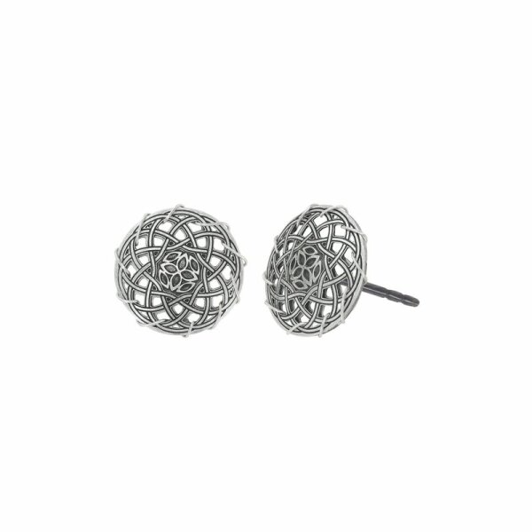 Konplott - Paisley Silver - silver, antique silver, earring stud