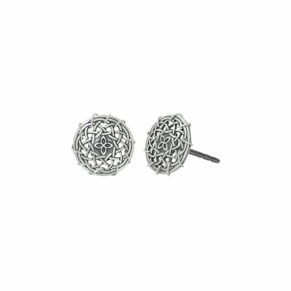 Konplott - Paisley Silver - silver, antique silver, earring stud