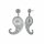 Konplott - Paisley Silver - silver, antique silver, earring stud dangling