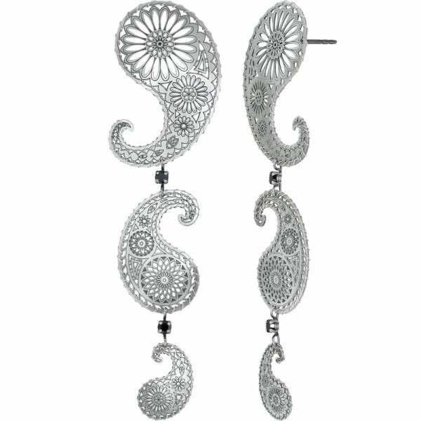 Konplott - Paisley Silver - silver, antique silver, earring stud dangling