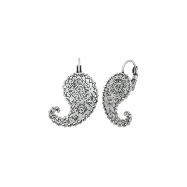 Konplott - Paisley Silver - silver, antique silver, earring eurowire