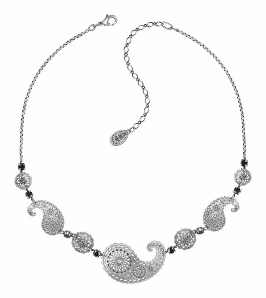 Konplott - Paisley Silver - silver, antique silver, necklace