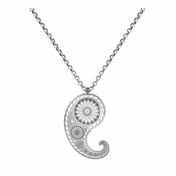 Konplott - Paisley Silver - silver, antique silver, necklace pendant, long