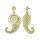 Konplott - Paisley Brass - brass, shiny brass, earring stud dangling