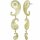 Konplott - Paisley Brass - brass, shiny brass, earring stud dangling