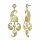 Konplott - Paisley Brass - brass, shiny brass, earring stud dangling