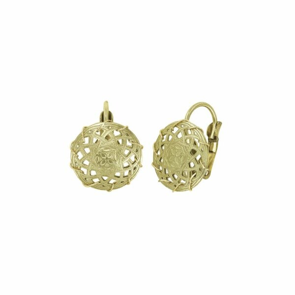 Konplott - Paisley Brass - brass, shiny brass, earring eurowire