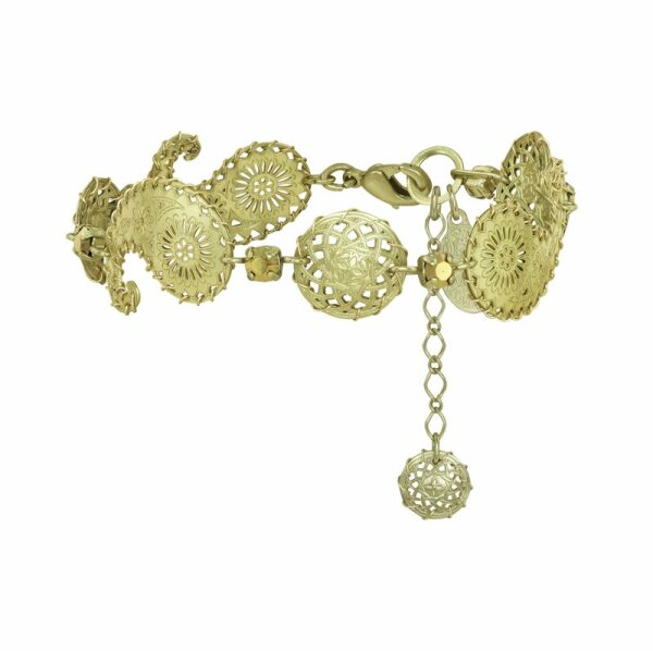 Konplott - Paisley Brass - brass, shiny brass, bracelet