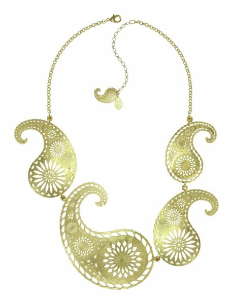 Konplott - Paisley Brass - brass, shiny brass, necklace