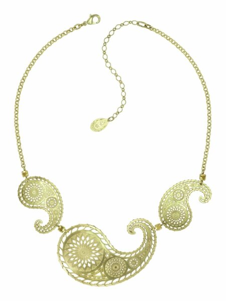 Konplott - Paisley Brass - brass, shiny brass, necklace