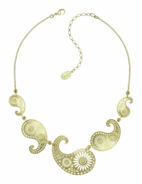 Konplott - Paisley Brass - brass, shiny brass, necklace