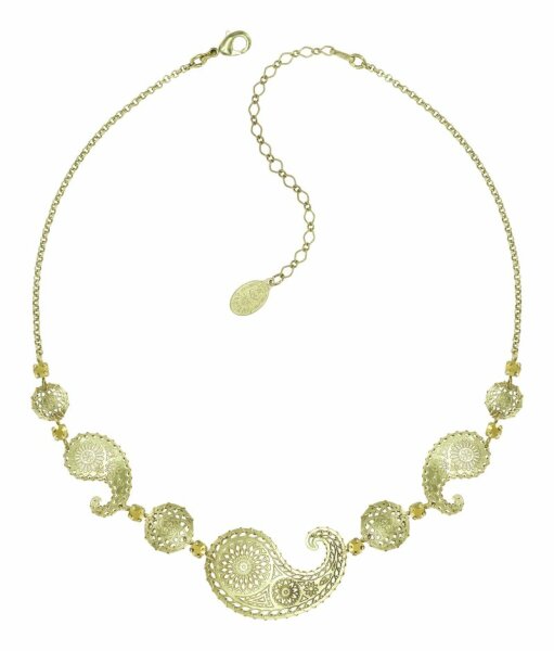 Konplott - Paisley Brass - brass, shiny brass, necklace