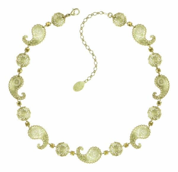 Konplott - Paisley Brass - brass, shiny brass, necklace