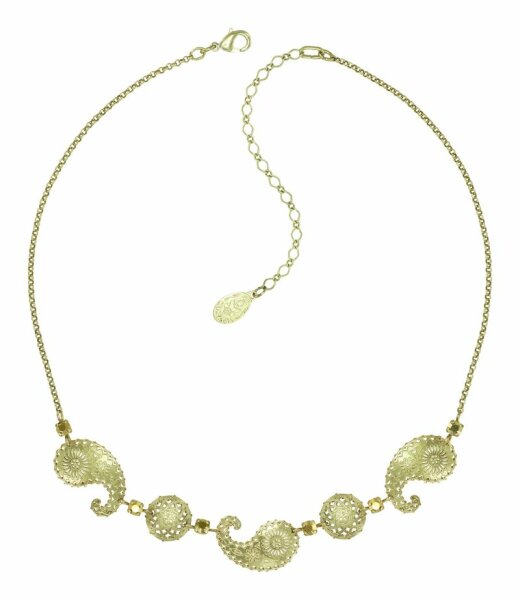 Konplott - Paisley Brass - brass, shiny brass, necklace