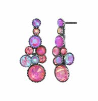 Konplott - Water Cascade - pink, antique silver, earring...
