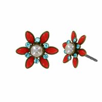 Konplott - Margarita - multi, antique brass, earring stud