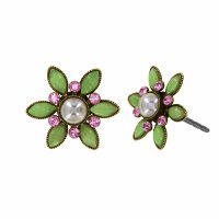 Konplott - Margarita - multi, antique brass, earring stud