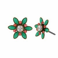 Konplott - Margarita - multi, antique brass, earring stud