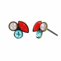 Konplott - Margarita - multi, antique brass, earring stud