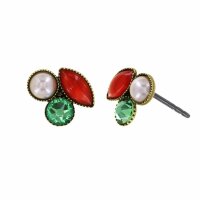 Konplott - Margarita - multi, antique brass, earring stud