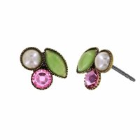 Konplott - Margarita - multi, antique brass, earring stud