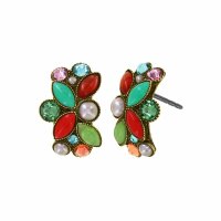 Konplott - Margarita - multi, antique brass, earring stud