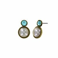 Konplott - Margarita - multi, antique brass, earring stud