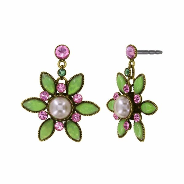 Konplott - Margarita - multi, antique brass, earring stud dangling