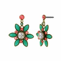 Konplott - Margarita - multi, antique brass, earring stud...
