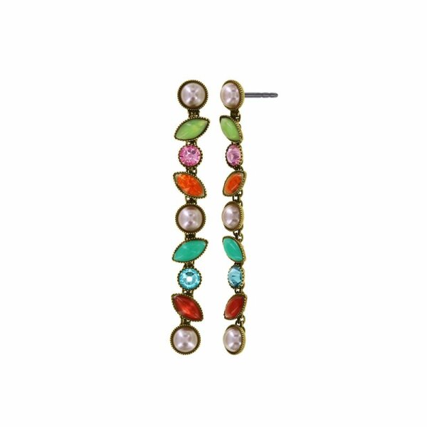 Konplott - Margarita - multi, antique brass, earring stud dangling