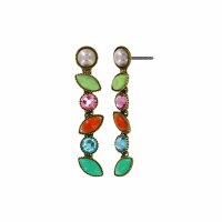 Konplott - Margarita - multi, antique brass, earring stud...