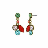 Konplott - Margarita - multi, antique brass, earring stud...