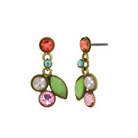 Konplott - Margarita - multi, antique brass, earring stud...
