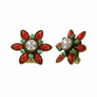 Konplott - Margarita - multi, antique brass, earring clip