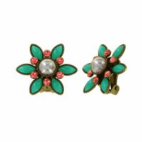 Konplott - Margarita - multi, antique brass, earring clip