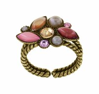 Konplott - Margarita - beige/pink, antique brass, ring