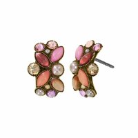 Konplott - Margarita - beige/pink, antique brass, earring...