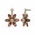 Konplott - Margarita - beige/pink, antique brass, earring stud dangling