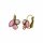 Konplott - Margarita - beige/pink, antique brass, earring eurowire