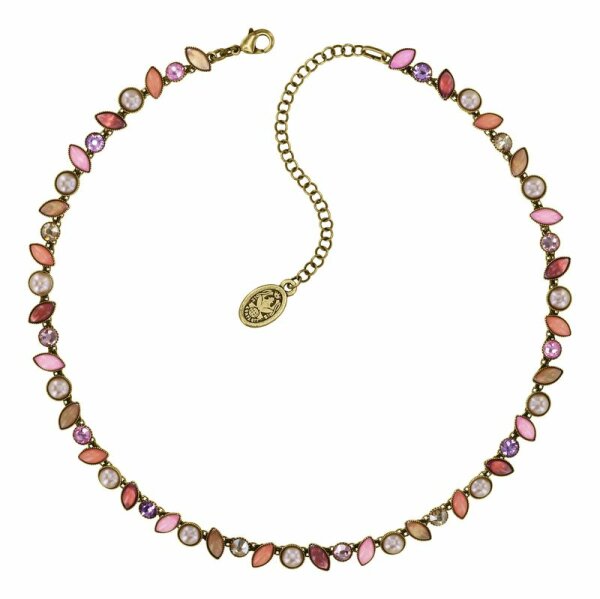 Konplott - Margarita - beige/pink, antique brass, necklace