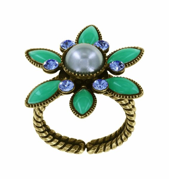 Konplott - Margarita - green, antique brass, ring
