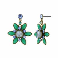 Konplott - Margarita - green, antique brass, earring stud...