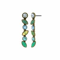 Konplott - Margarita - green, antique brass, earring stud...