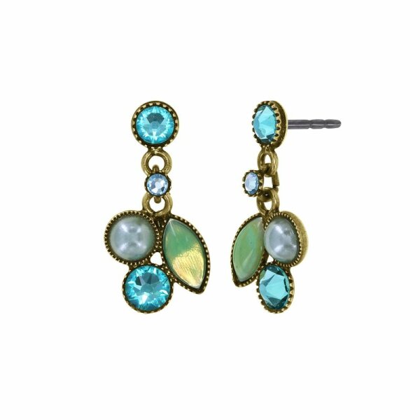 Konplott - Margarita - green, antique brass, earring stud dangling