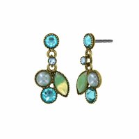 Konplott - Margarita - green, antique brass, earring stud...
