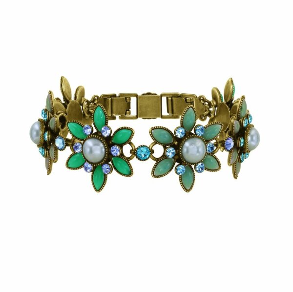 Konplott - Margarita - green, antique brass, bracelet
