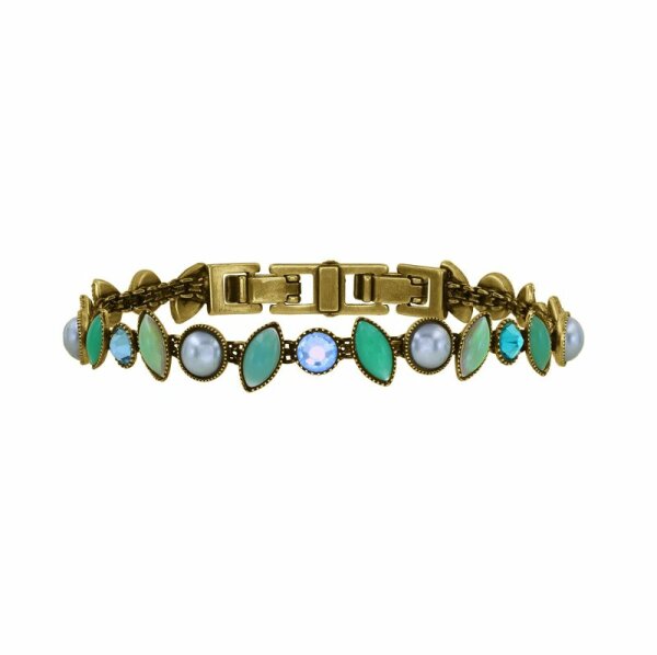 Konplott - Margarita - green, antique brass, bracelet