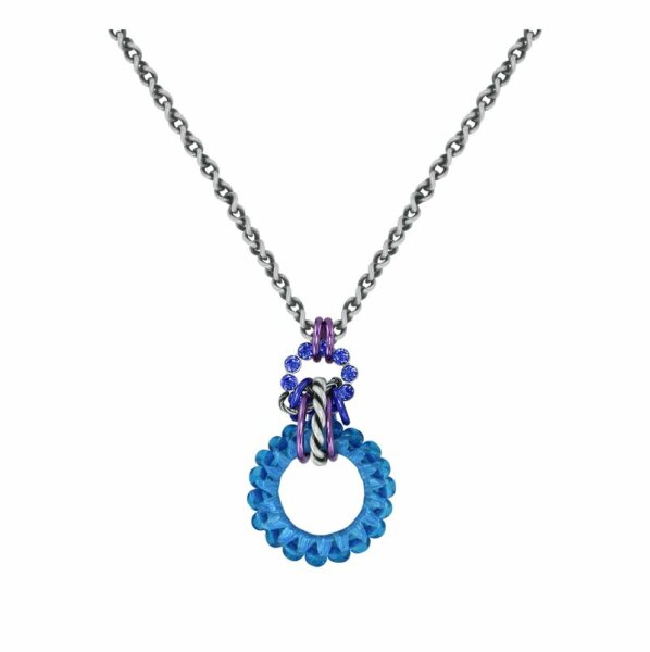 Konplott - Kaleidotropical - blue, Light antique silver, necklace pendant