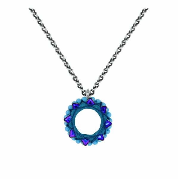 Konplott - Kaleidotropical - blue, Light antique silver, necklace pendant
